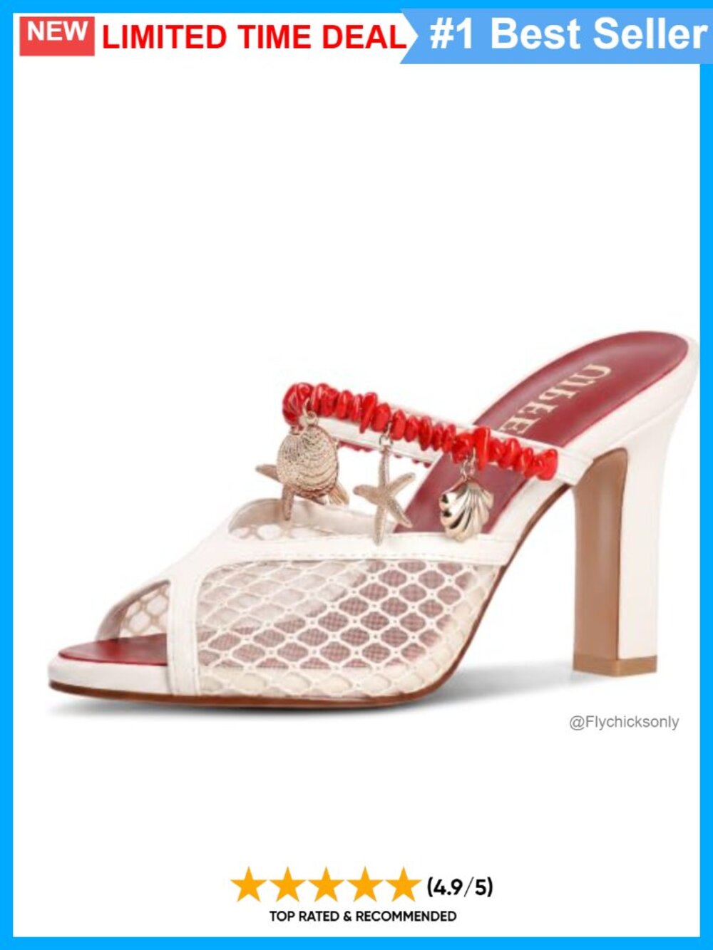 Women's Platform High Heel Sandals Tassel Beach Seashell Starfish Mules Slip On